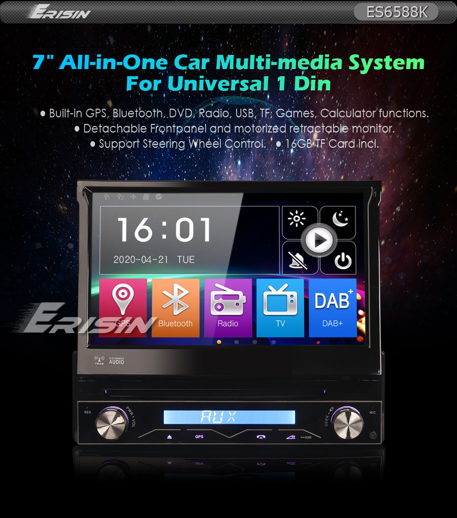 Erisin Es K Detachable Din Dab Car Stereo Car Dvd Playerradio