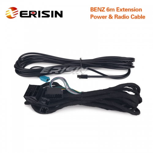 Erisin LMBENZ-6M Extension Radio & Power Cable for Benz E3080E ES3069C ES5080E ES4880E ES7980E