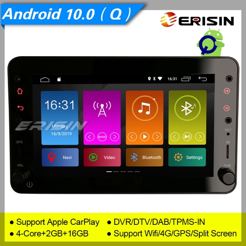 Erisin ES3020R GPS CarPlay DSP Android 10.0 Alfa Romeo Spider 159 Brera SWC DAB+Car Stereo TPMS 7" TPMS Wifi Bluetooth Mirror DVR CAM Split