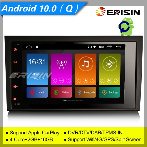Erisin ES3028A Android 10.0 Car Stereo GPS Audi A4 SEAT EXEO S4 RS4 8E 8F B9 B7 DAB+CarPlay Sat Navi DVR CAM TPMS Wifi 4G Mirror Link Split Screen
