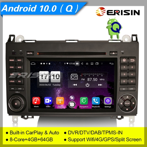 Android 10.0 DSP Car DVD PX5 Mercedes Benz A B W169 W245 W639 Vito Viano DAB+ 7" Erisin ES8702B