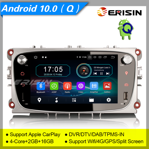 2+16GB PX30 Android 10.0 Ford Car Stereo Focus C-Max S-Max Galaxy Mondeo Sat Navi GPS DVR OBD TPMS CAM DAB+ Radio DVR 4G BT 7" Erisin ES5909FS