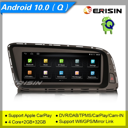 2+32GB MTK6737 Android 10.0 Car Stereo Audi Q5 for OEM media Centric DAB+ Radio 4G DVR TPMS Sat Navi GPS IPS 8.8" Erisin ES2605Q