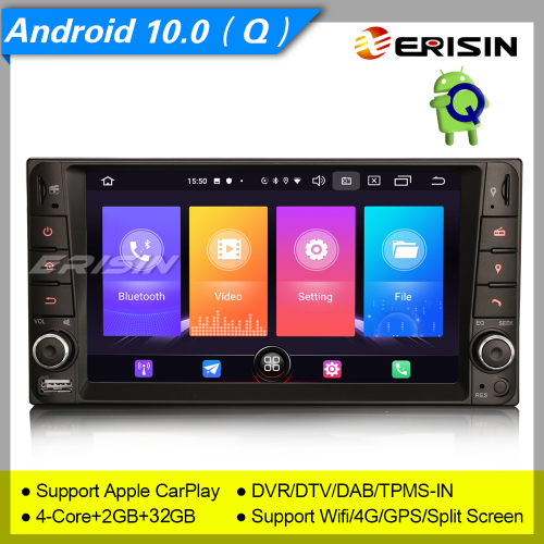 2+32GB 4 Core Android 10.0 Toyota Car Stereo DAB+ Radio Sat Navi DVR OBD TPMS BT USB 4G SWC 7" Erisin ES2712C