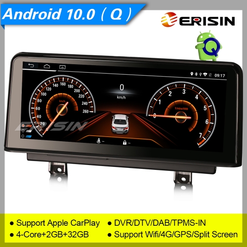 2+32GB MTK6737 Android 10.0 Car Stereo BMW F30-F36 3/4er NBT Car OEM Idrive Centric System DAB+ Radio GPS BT SWC DVR TPMS 4G IPS 10.25" Erisin ES2630B