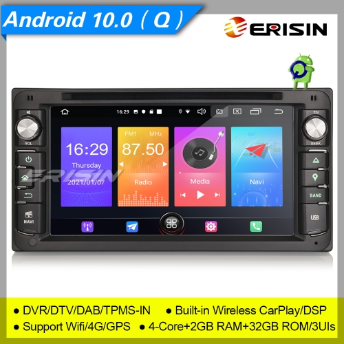 CarPlay DSP 2+32GB 4 Core Android 10 Car DVD Player Toyota RAV4 Hilux Prado RunX DAB+ Radio Car Stereo Sat Navi SWC BT 6.95" Erisin ES2793C