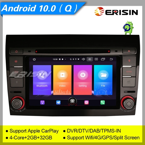 2+32GB 4 Core Android 10.0 Fiat Bravo Car DVD Player Stereo Bluetooth DAB+ CarPlay 4G DVR GPS Car Stereo Sat Navi SWC 7" Erisin ES2771F