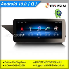 2+32GB MTK6737 CarPlay/Auto Android 10.0 Car Stereo Mercedes Benz E-Class W212 NTG 4.5 DAB+ 4G DVR GPS IPS 10.25" Erisin ES2652E