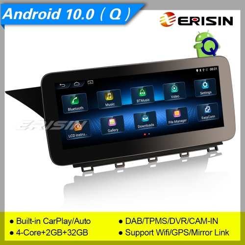 2+32GB MTK6737 CarPlay/Auto Android 10.0 Car Stereo Mercedes Benz GLK-Class X204 NTG 4.5 DAB+ 4G DVR GPS IPS 10.25" Erisin ES2654G