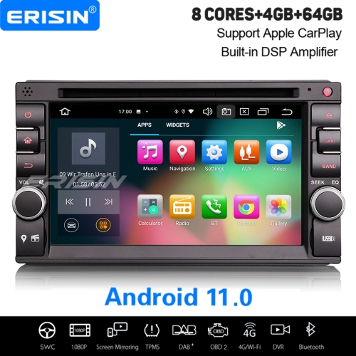 4+64G 8 Core PX5 DSP CarPlay Android 11 2 Din For Nissan Car DVD Player DAB+ Radio Car Stereo DVR Sat Navi GPS TPMS Erisin ES8136U
