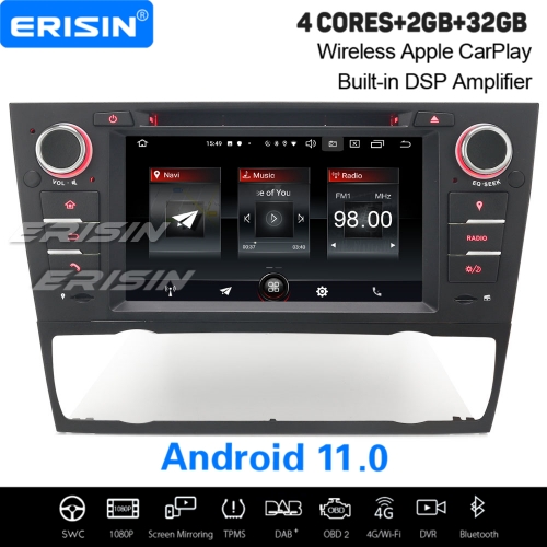 2+32GB 4 Core Android 11 Car DVD Player BMW 3 Series E90 E91 E92 E93 M3 DAB+ Radio Car Stereo Sat Navi TPMS SWC DVR BT 7” Erisin ES2767B