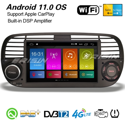 Erisin ES3050FB GPS CarPlay DSP Android 11.0 Alfa Romeo Spider 159 Brera SWC DAB+Car Stereo TPMS 7" TPMS Wifi Bluetooth Mirror DVR CAM Split