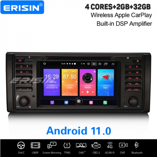 Android 11.0 BMW E53 E39 Car DVD Player X5 M5 5 Series ES2739B Car Stereo DAB+OBD DVR BT TPMS CarPlay SatNavi Radio
